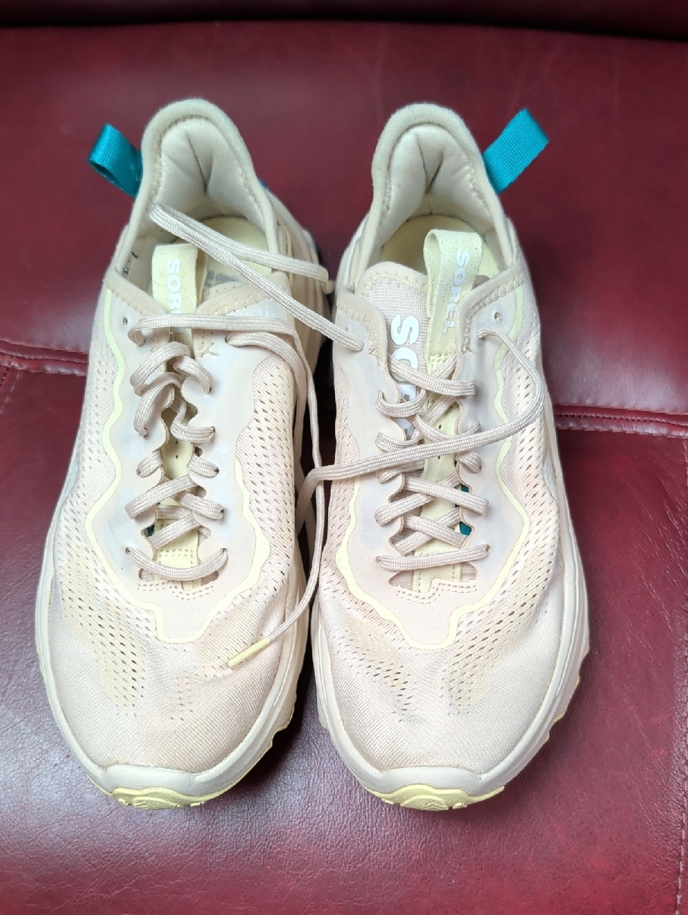 Sorel Kinetic Breakthru Tech Lace Sneaker Bleached Ceramic Beige Women's US 9